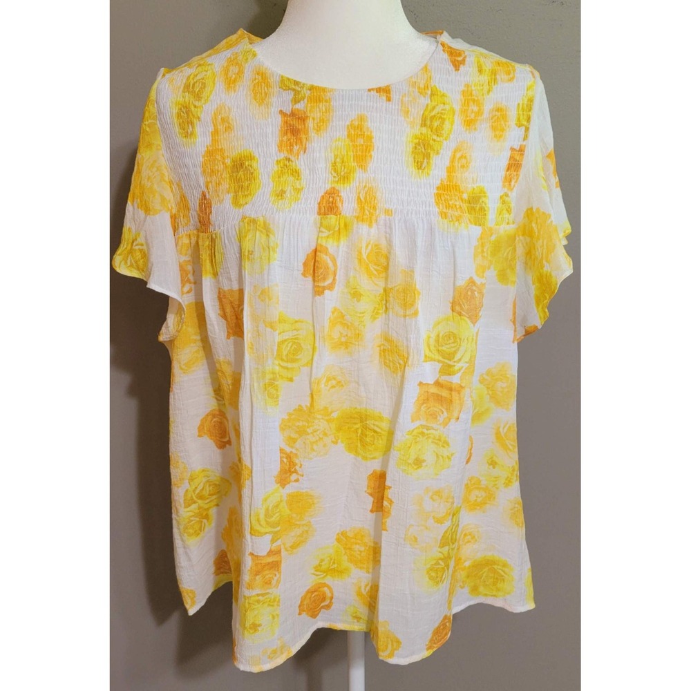 Counterparts Yellow & Orange Rose Blouse